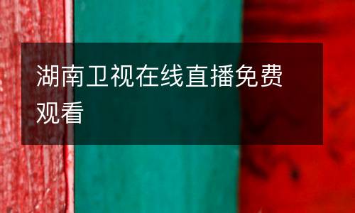 湖南卫视在线直播免费观看